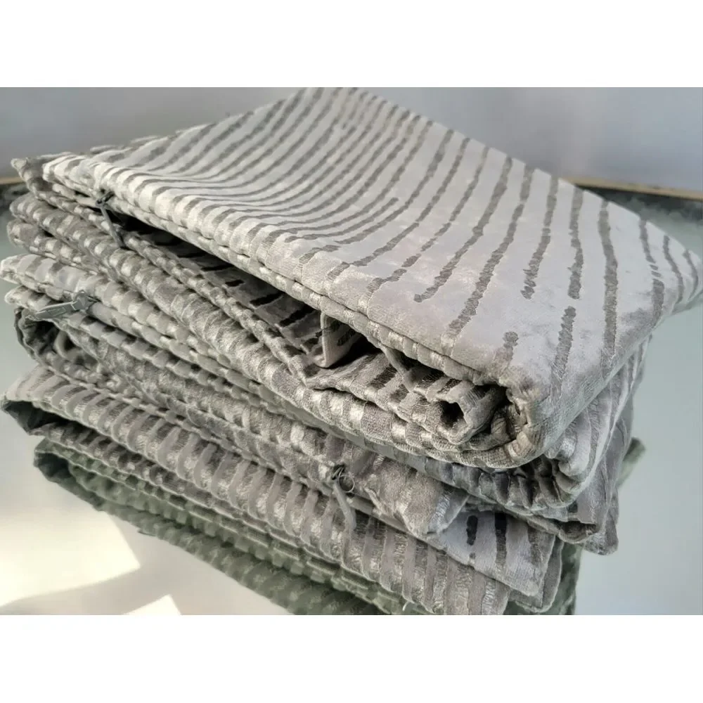 4 Restoration‎ Hardware Ratti Hand-Screened Velvet Pillow Covers Silver
